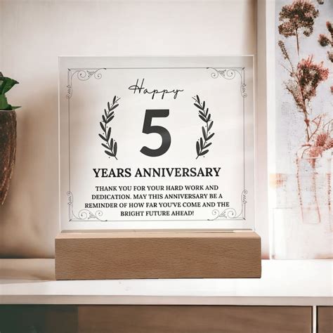 typical 5 year work anniversary gift